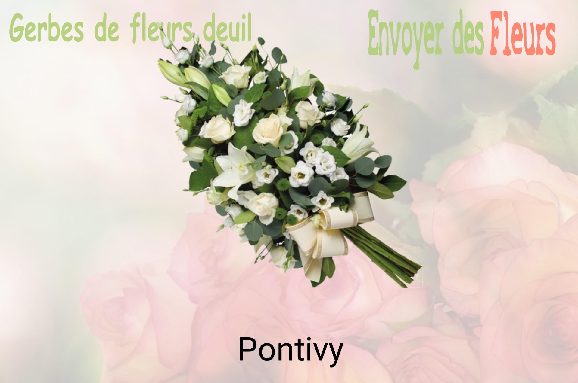 Gerbe de fleurs de deuil livrée à Pontivy